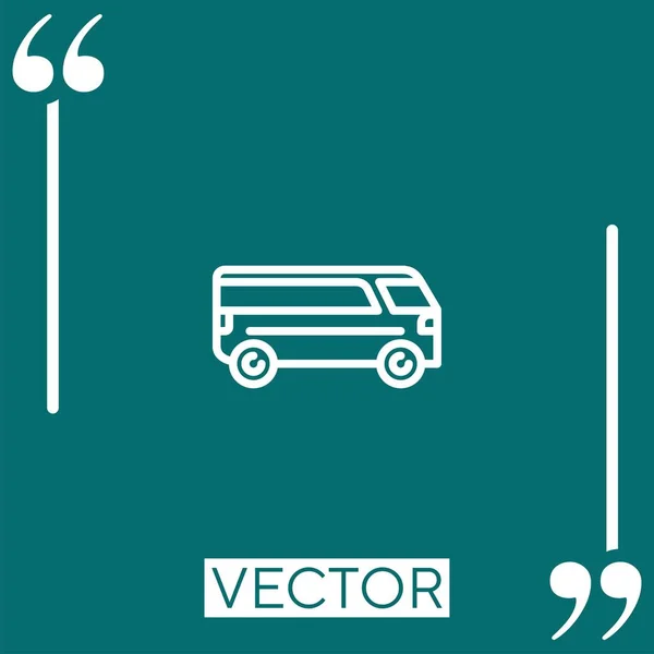 Minibús Viaje Vector Icono Icono Lineal Línea Carrera Editable — Vector de stock