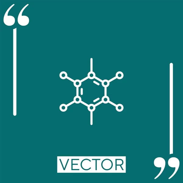 Ícone Vetorial Molecular Ícone Linear Linha Curso Editável — Vetor de Stock