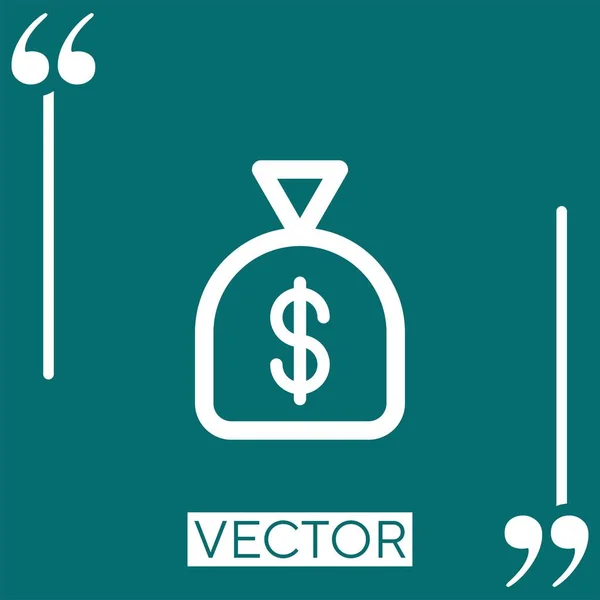 Dinero Bolsa Vector Icono — Vector de stock