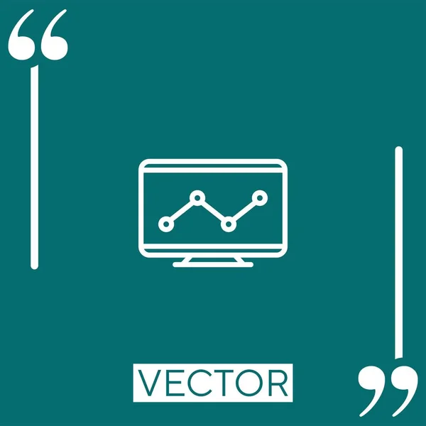 Ícone Vetorial Monitoramento Ícone Linear Linha Curso Editável — Vetor de Stock