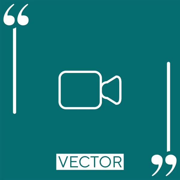 Movie Recorder Vector Icon Icono Lineal Línea Carrera Editable — Vector de stock