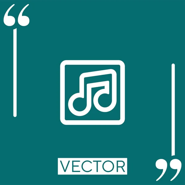 Nota Musical Boton Boton Cuadrado Vector Icono Icono Lineal Línea — Vector de stock