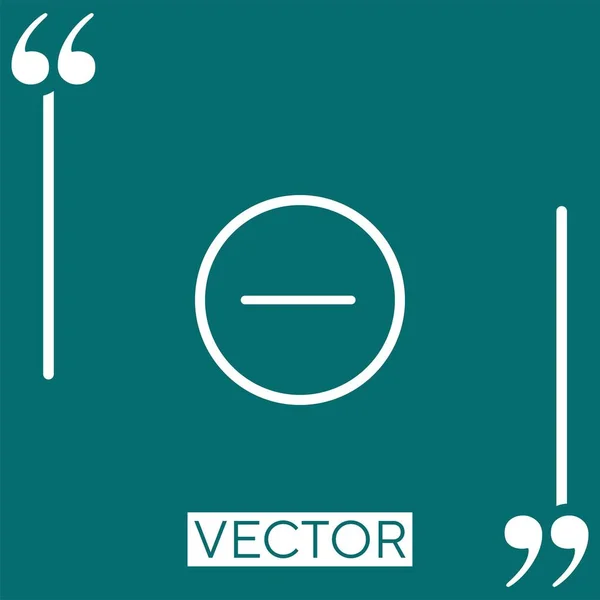 Definición Signo Negativo Icono Vectorial Icono Lineal Línea Carrera Editable — Vector de stock