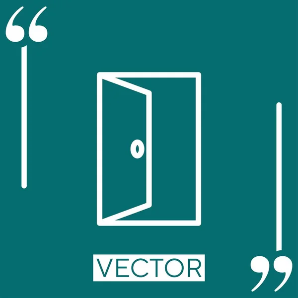 Porte Ouverte Icône Vectorielle Icône Linéaire Ligne Course Modifiable — Image vectorielle