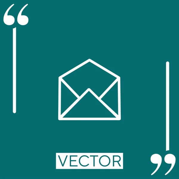 Откройте Значок Вектора Сообщения Электронной Почты Линейная Редактируемая Линия Хода — стоковый вектор