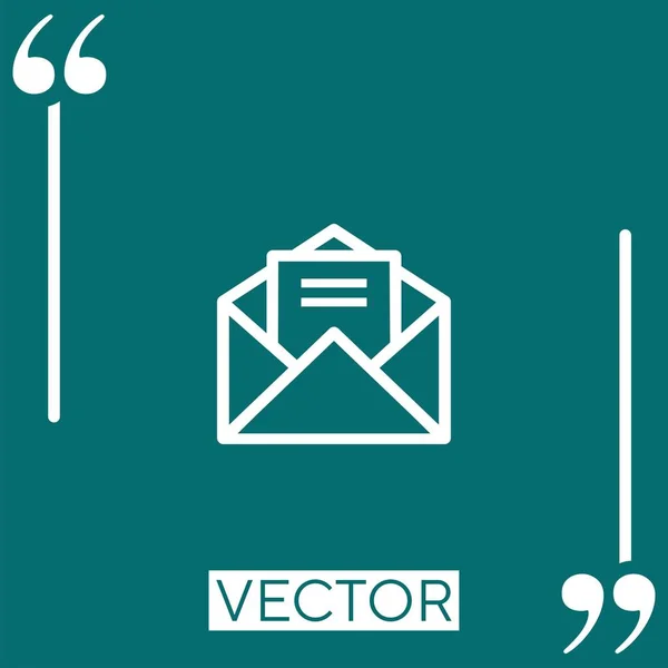 Envelope Aberto Com Ícone Vetor Letra Ícone Linear Linha Curso — Vetor de Stock