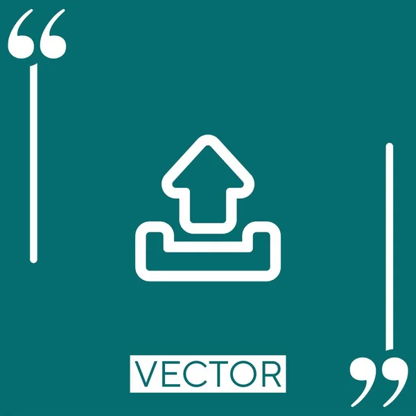 Outbox Ícone Vetor Contorno Ícone Linear Linha Curso Editável — Vetor de Stock