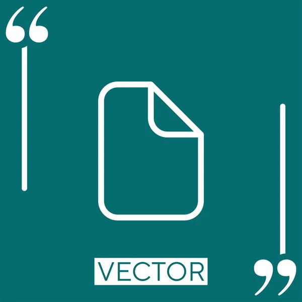 Page Blank Vector Icon Icono Lineal Línea Carrera Editable — Vector de stock