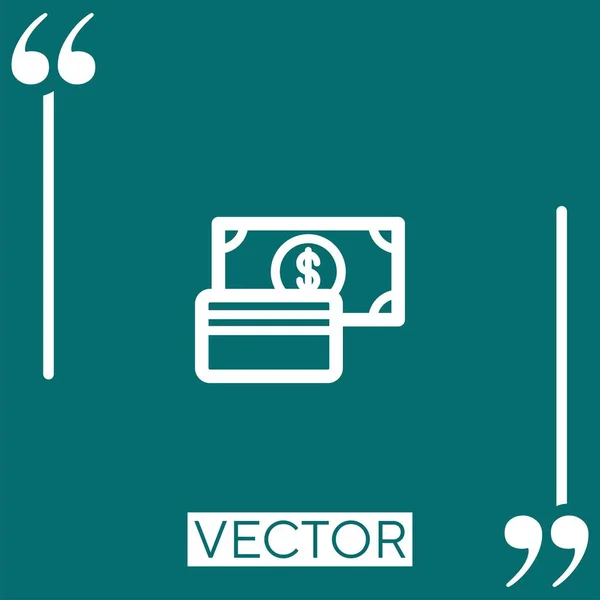 Método Pago Vector Icono Icono Lineal Línea Carrera Editable — Vector de stock