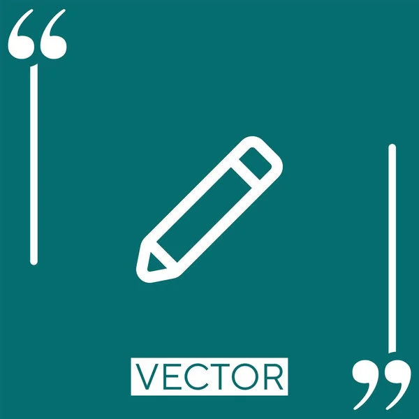 Lápis Contorno Vetor Ícone Ícone Linear Linha Curso Editável — Vetor de Stock