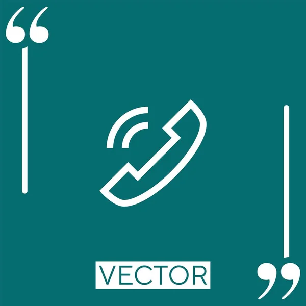 Ícone Vetor Chamada Telefônica Ícone Linear Linha Curso Editável — Vetor de Stock