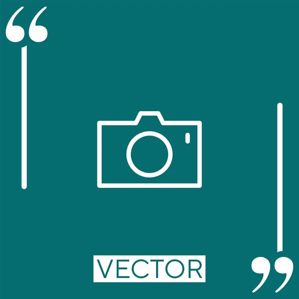 Foto Kamera Vektor Symbol Lineares Symbol Editierbare Strichlinie — Stockvektor