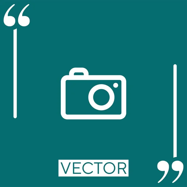 Fotografía Cámara Contorno Vector Icono Icono Lineal Línea Carrera Editable — Vector de stock