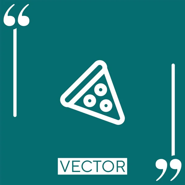 Pizza Triangle Outline Vector Icon Linear Icon Editable Stroke Line — Stock Vector