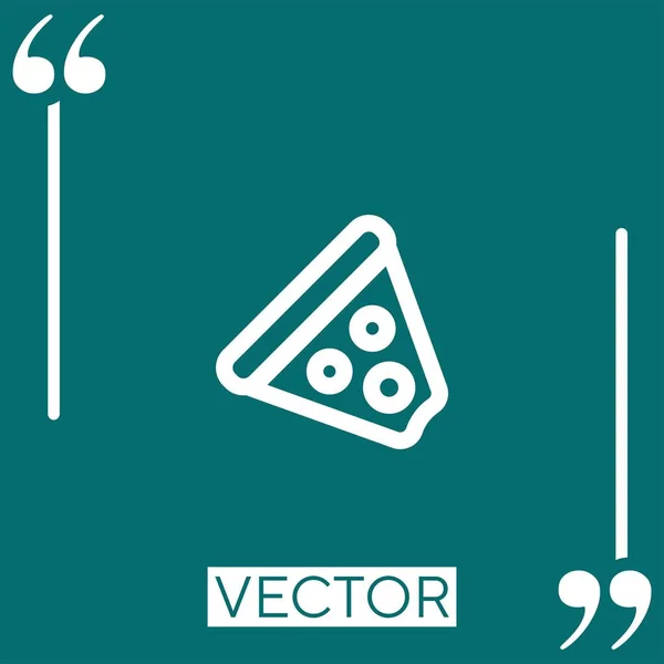 Pizza Triangular Pedaço Bitten Esboço Vetor Ícone Ícone Linear Linha — Vetor de Stock