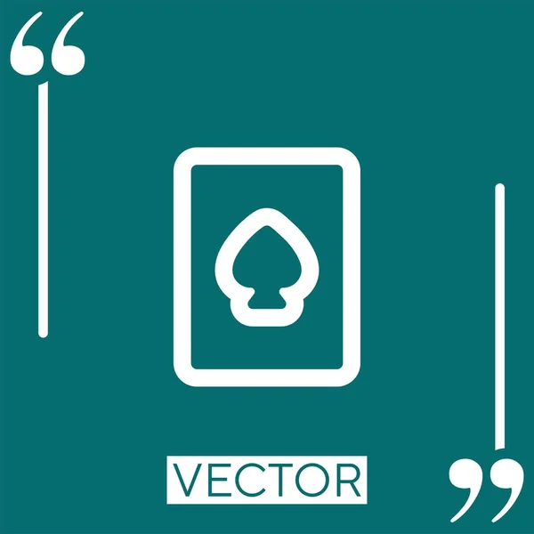 Jouant Carte Contour Icône Vectorielle Icône Linéaire Ligne Course Modifiable — Image vectorielle