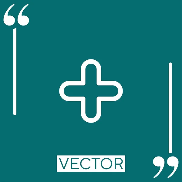 Add Cross Outline Vector Icon Ícone Linear Linha Curso Editável — Vetor de Stock