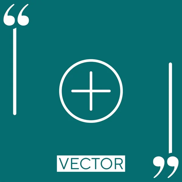 Ícone Vetor Botão Sinal Adição Ícone Linear Linha Curso Editável — Vetor de Stock