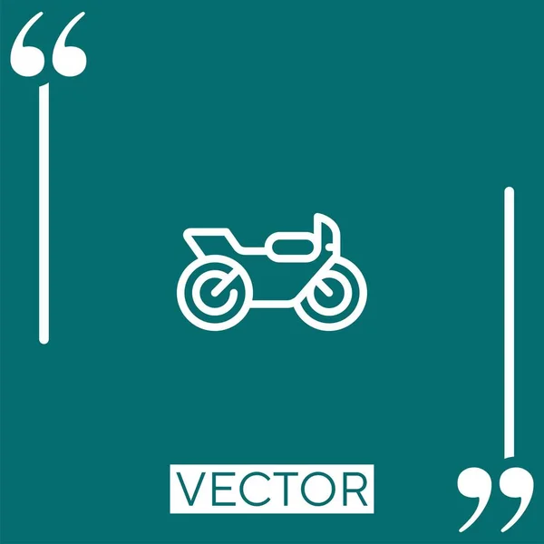 Carreras Icono Vector Moto Icono Lineal Línea Carrera Editable — Vector de stock