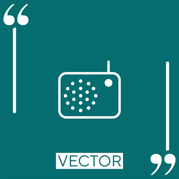 Radio Receptor Vector Icono Icono Lineal Línea Carrera Editable — Vector de stock