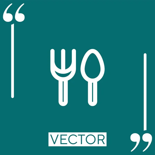 Ícone Vetor Restaurante Ícone Linear Linha Curso Editável — Vetor de Stock