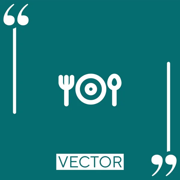 Restaurant Manger Outils Icône Vectorielle Icône Linéaire Ligne Course Modifiable — Image vectorielle