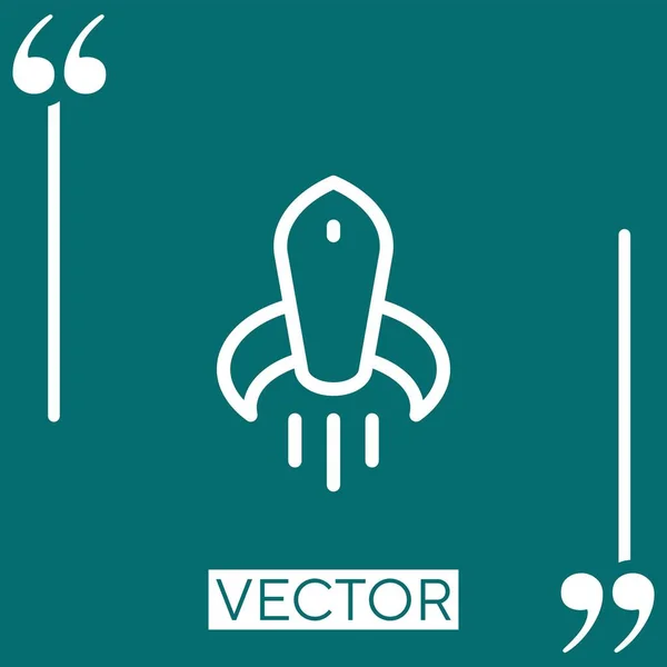 Foguete Lançamento Ícone Vetor Ícone Linear Linha Curso Editável — Vetor de Stock