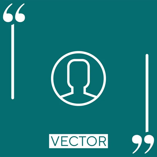 Ícone Vetor Avatar Redondo Ícone Linear Linha Curso Editável — Vetor de Stock