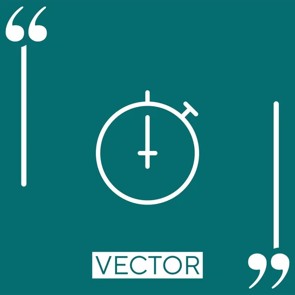 Stopwatch Vector Icon Icono Lineal Línea Carrera Editable — Vector de stock