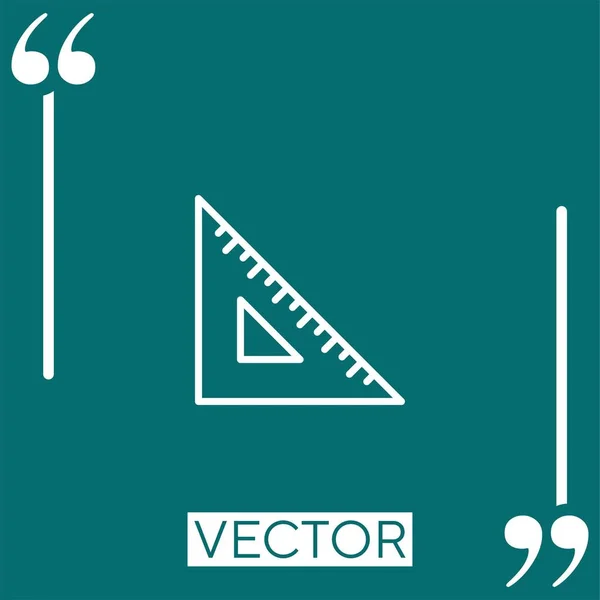 Ruler Vector Icon Icono Lineal Línea Carrera Editable — Vector de stock