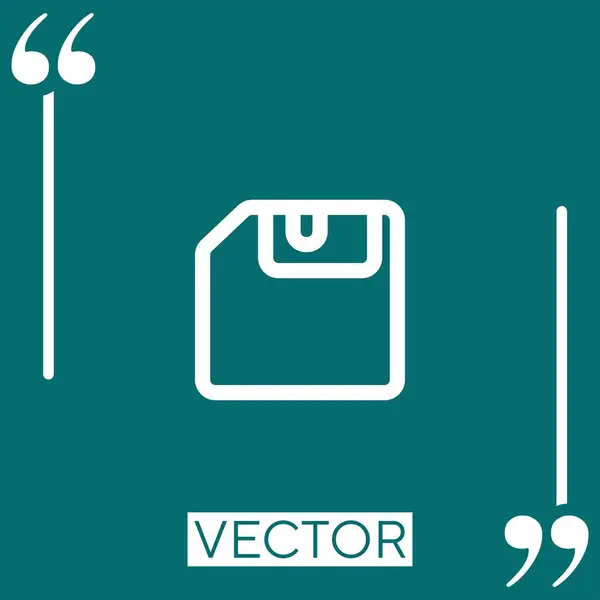 Guardar Icono Vector Disquete Delineado Icono Lineal Línea Carrera Editable — Archivo Imágenes Vectoriales