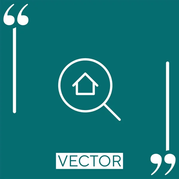 Ícone Vetor Home Busca Ícone Linear Linha Curso Editável — Vetor de Stock