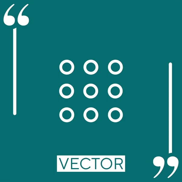 Setup Dots Vektor Icon Lineares Symbol Editierbare Strichlinie — Stockvektor