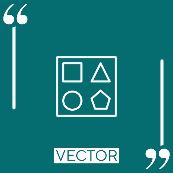 Ícone Vetor Formas Ícone Linear Linha Curso Editável — Vetor de Stock