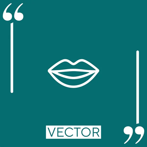 Smiling Lips Vector Icon Linear Icon Editable Stroke Line — Stock Vector