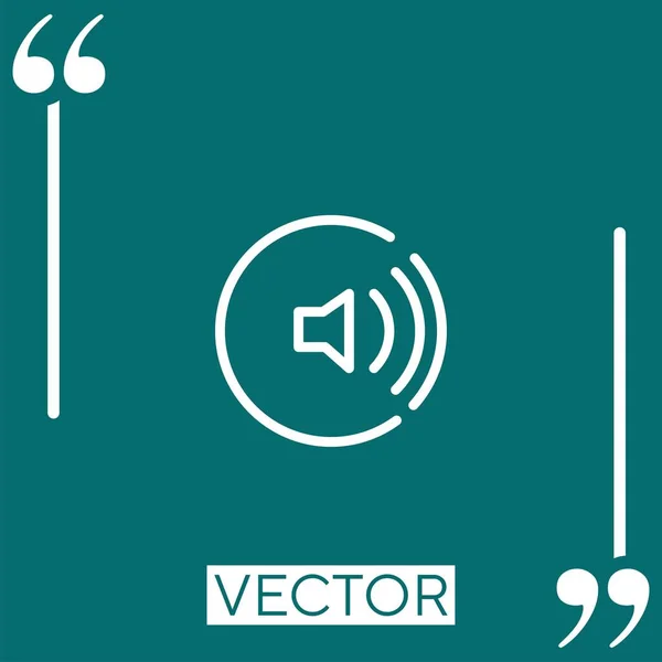 Símbolo Sonido Icono Vectorial Icono Lineal Línea Carrera Editable — Vector de stock