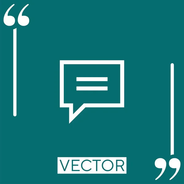 Speech Bubble Vector Icon Linear Icon Editable Stroke Line — Stock Vector