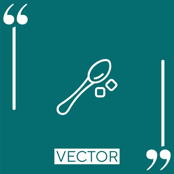 Cuchara Vector Icono Icono Lineal Línea Carrera Editable — Vector de stock