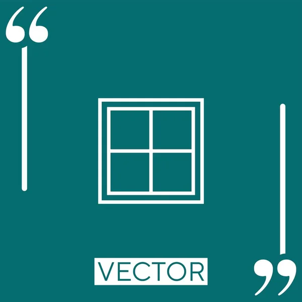Ícone Vetorial Quadrado Ícone Linear Linha Curso Editável — Vetor de Stock