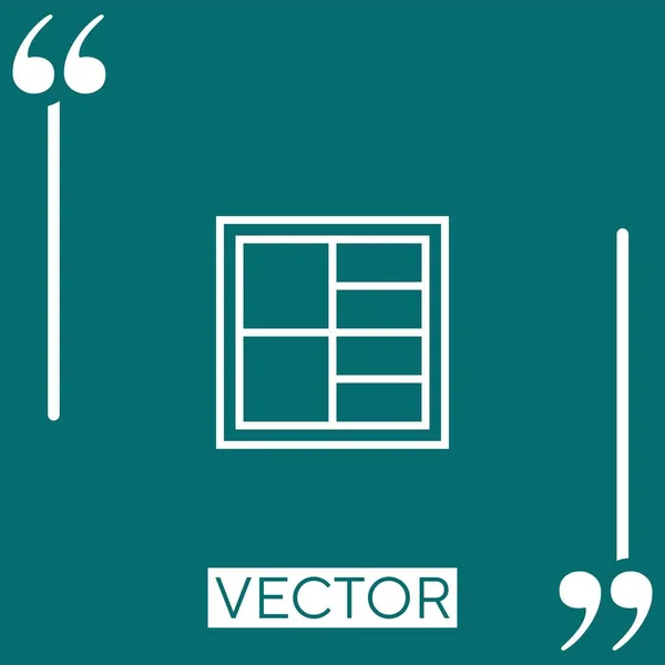 Négyzet Vektor Ikon Lineáris Ikon Szerkeszthető Vonal — Stock Vector