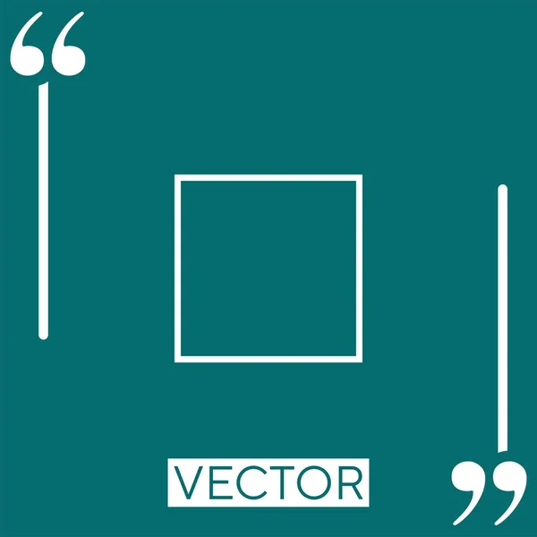 Ícone Vetorial Quadrado Ícone Linear Linha Curso Editável — Vetor de Stock