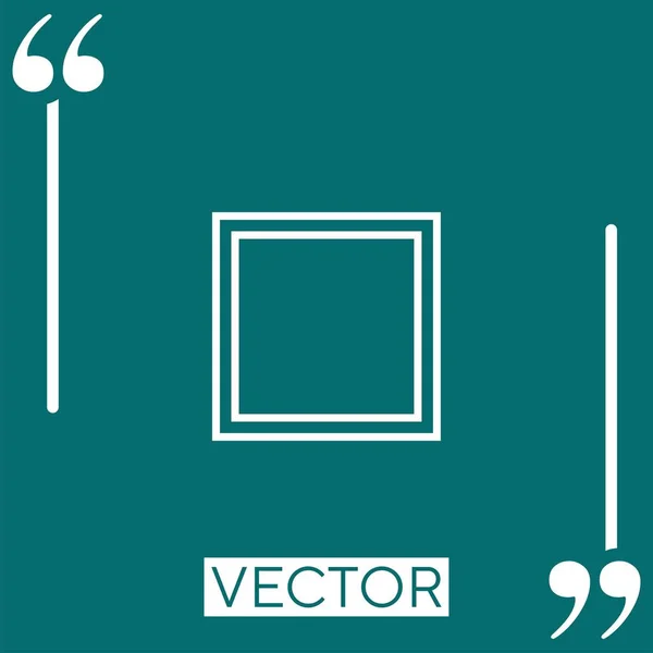 Квадратный Вектор Иконки Линейная Редактируемая Линия Хода — стоковый вектор
