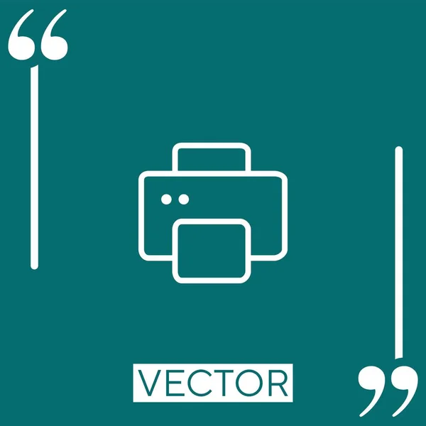 Icono Vector Impresora Cuadrada Icono Lineal Línea Carrera Editable — Archivo Imágenes Vectoriales