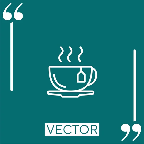 Tea Cup Vector Icon Linear Icon Editable Stroke Line — Stock Vector