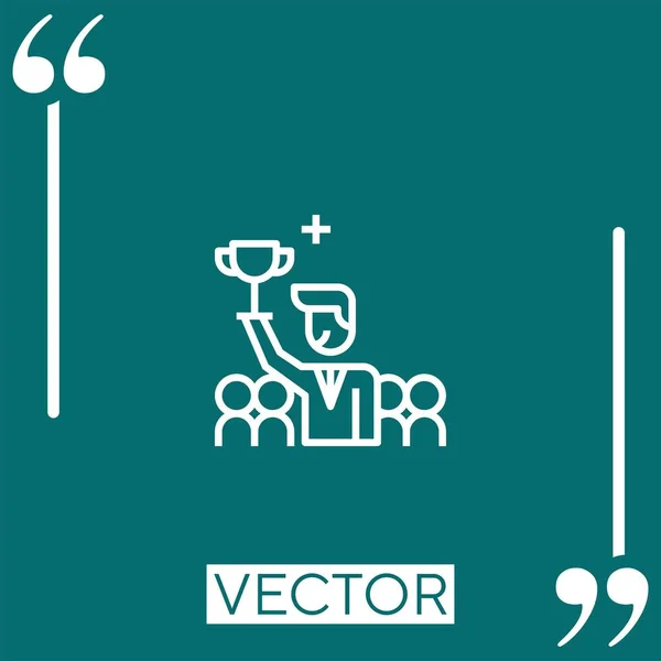 Travail Équipe Icône Vectorielle Icône Linéaire Ligne Course Modifiable — Image vectorielle