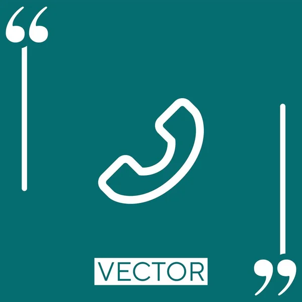 Telefone Auricular Contorno Vetor Ícone Ícone Linear Linha Curso Editável — Vetor de Stock