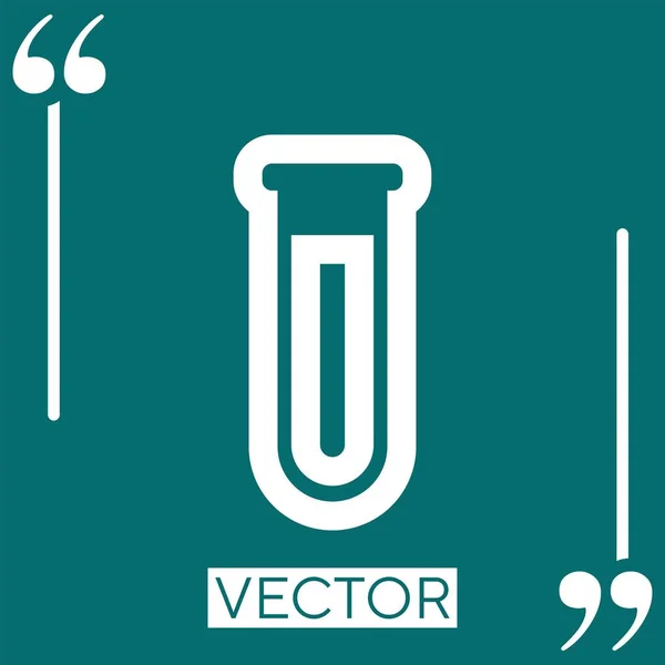 Tubo Ensayo Con Icono Del Vector Contorno Líquido Icono Lineal — Vector de stock