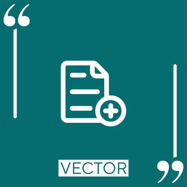 Archivo Texto Añadir Icono Botón Interfaz Delineado Icono Lineal Línea — Vector de stock