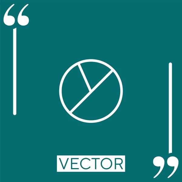 Trois Morceaux Diagramme Secteurs Icône Vectorielle Icône Linéaire Ligne Course — Image vectorielle