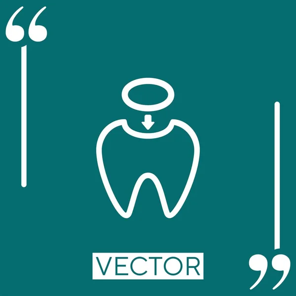 Ícone Vetor Enchimento Dente Ícone Linear Linha Curso Editável —  Vetores de Stock